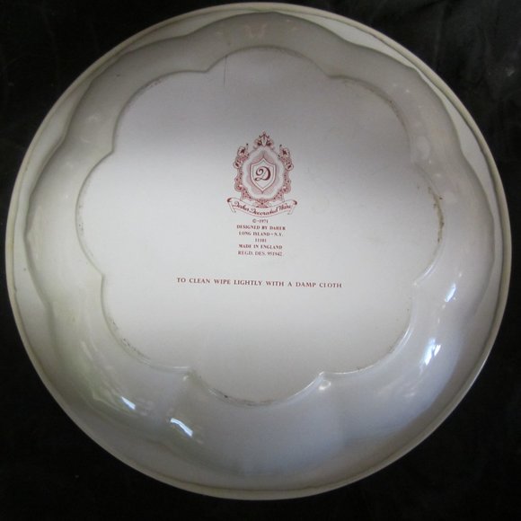 VTG 1971 DAHER DECORATED WARE TIN 10'' BOWL, RED & WHITE BLOSSOMS FLORAL - Picture 4 of 5